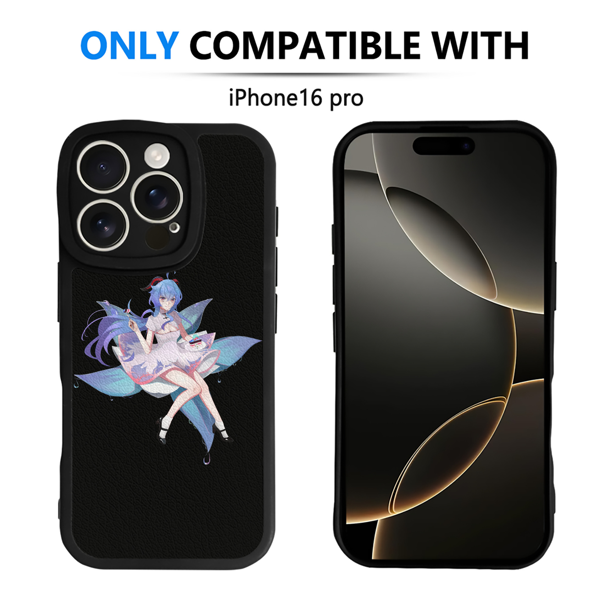 げんし神 甘雨 かんう genshin Ganyu 【iPhone 16シリーズ対応】シリコンスマホケース（レザー調） 材質：シリコン